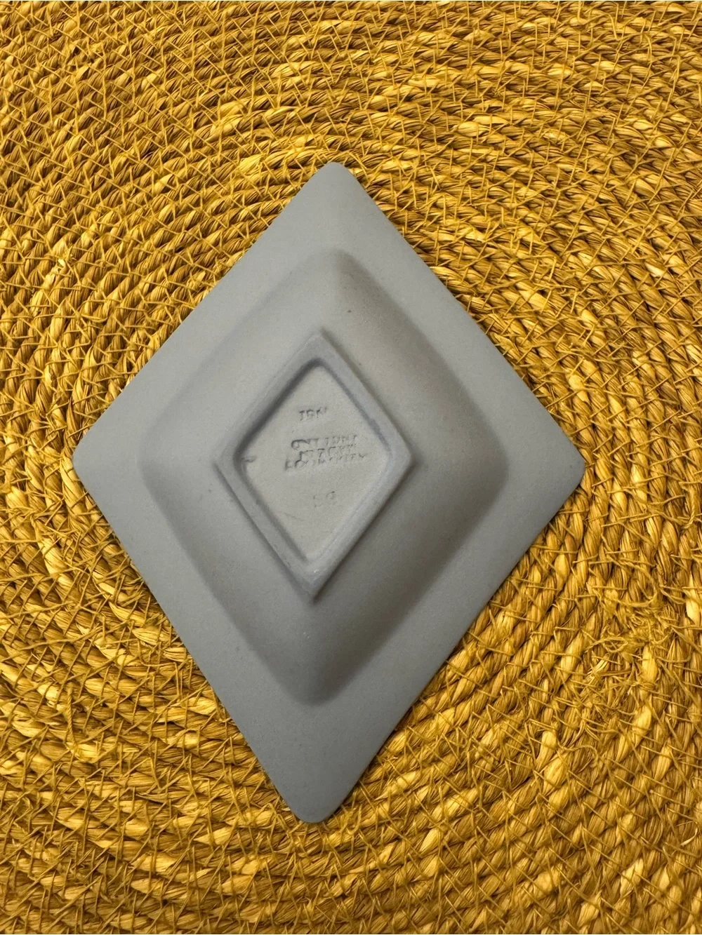 Wedgwood Light Blue and White Jasperware Diamond Trinket Dish